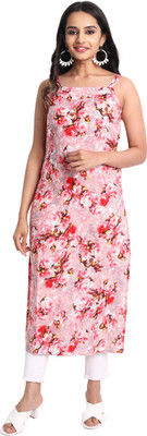 KAUTAQII Women Printed Straight Kurta(Multicolor)