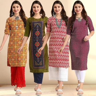 1 Stop Fashion Women Printed, Geometric Print, Striped A-line Kurta(Multicolor)
