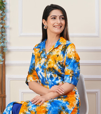 Lee Ropa Women Dyed/Ombre A-line Kurta(Multicolor)