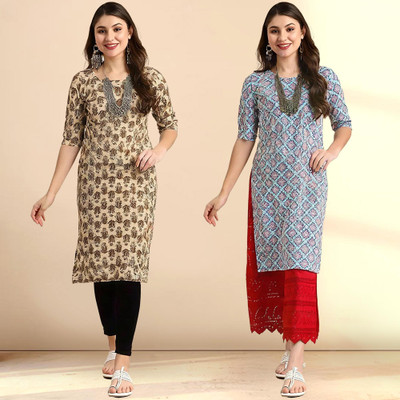 EthnicBasket Women Printed A-line Kurta(Multicolor)