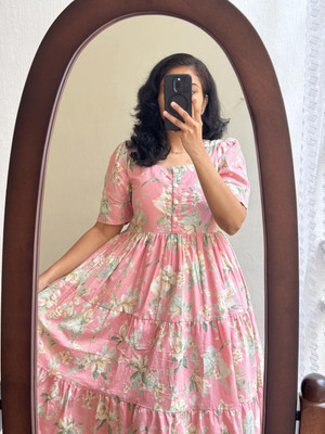 VF Rajasthan Flared/A-line Gown(Pink)