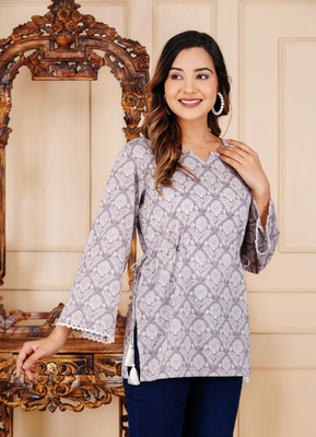Aneema Women Printed Straight Kurta(Multicolor)
