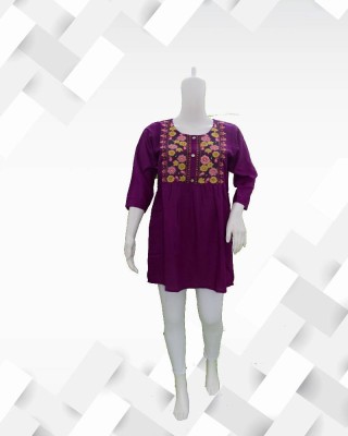 Silakaari Women Embroidered Straight Kurta(Purple)