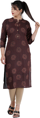 PYARELAL Women Printed A-line Kurta(Black)
