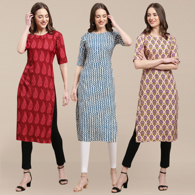 EthnicBasket Women Printed A-line Kurta(Multicolor)