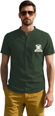 ZAKOD Men Solid Straight Kurta(Dark Green)