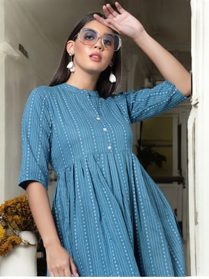 VINH FASHION Women Embroidered Anarkali Kurta(Multicolor)