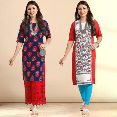 1 Stop Fashion Women Printed A-line Kurta(Multicolor)