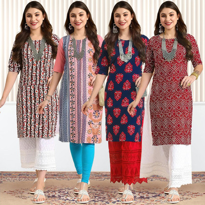 EthnicBasket Women Printed A-line Kurta(Multicolor)
