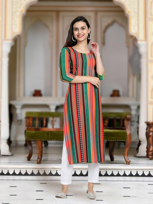 EthnicBasket Women Printed A-line Kurta(Multicolor)