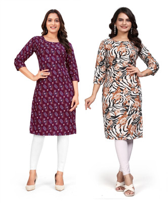 SUMITA SAREE Women Printed Straight Kurta(Multicolor)