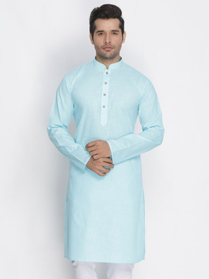 VASTRAMAY Men Solid Straight Kurta(Light Blue)