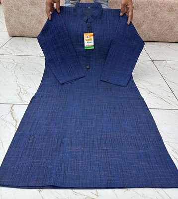 R N Enterprises Women Printed, Chikan Embroidery Straight Kurta(Dark Blue)