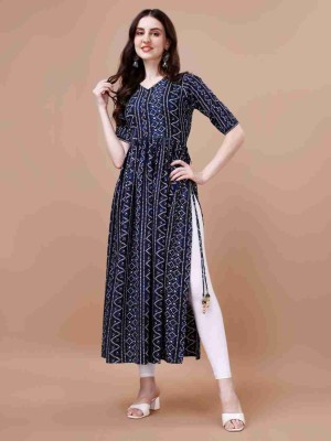 AMORE CREATIONS Women Geometric Print A-line Kurta(Multicolor)