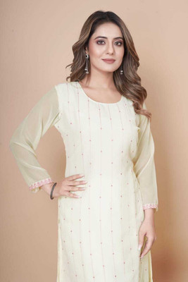 VALARIS Women Printed A-line Kurta(Yellow)