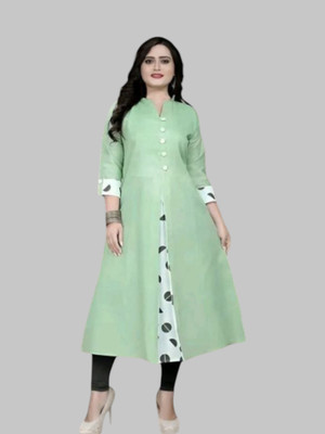 U Creationm Women Solid Anarkali Kurta(Green)