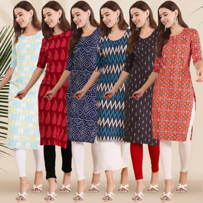 1 Stop Fashion Women Printed A-line Kurta(Multicolor)