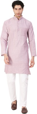 Ra fashion Men Solid Straight Kurta(Purple)