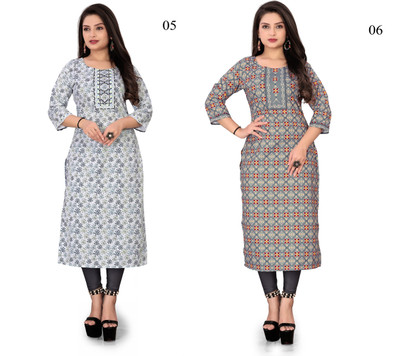 kailashpati Women Printed A-line Kurta(Multicolor)