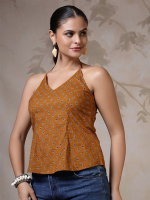 Nayo Women Printed Straight Kurta(Yellow)
