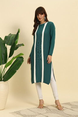KILVESTED Women Self Design Straight Kurta(Multicolor)