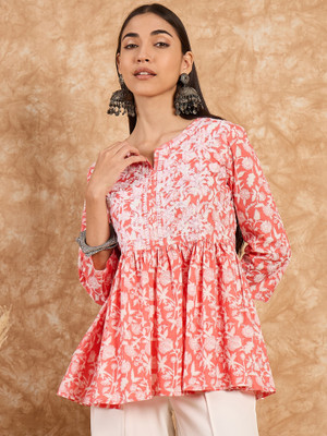 Anmi Embroidered Women A-line Kurta(Multicolor)