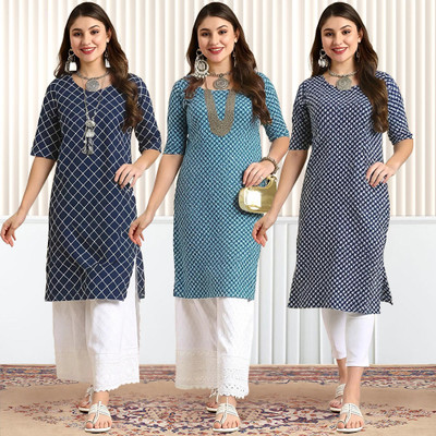 EthnicBasket Women Printed A-line Kurta(Multicolor)