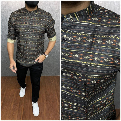 fashiontrend Men Printed Straight Kurta(Multicolor)