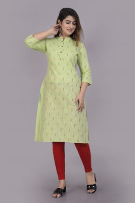 Glowworld Women Printed Straight Kurta(Light Green)