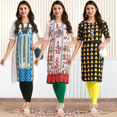 1 Stop Fashion Women Printed A-line Kurta(Multicolor)