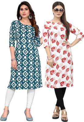 MARIDI FASHION Women Printed Straight Kurta(Multicolor)