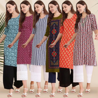 EthnicBasket Women Printed A-line Kurta(Multicolor)