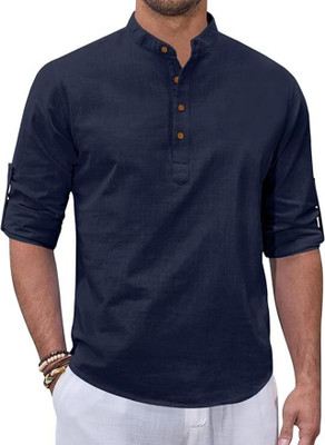 Vimal Star Men Self Design A-line Kurta(Black)