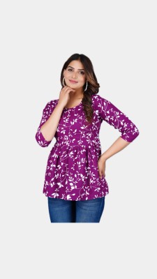 chhaaya fashion Women Solid A-line Kurta(Purple)