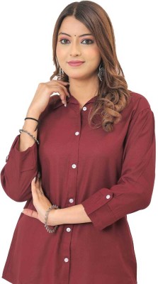 palak fashion Women Solid Straight Kurta(Maroon)