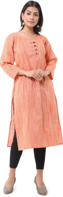 DESHBANDHU DBK Women Solid Straight Kurta(Orange)