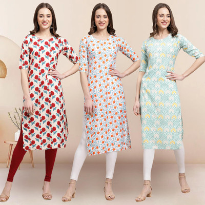 1 Stop Fashion Women Printed A-line Kurta(Multicolor)