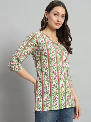 Mialo fashion Women Printed Straight Kurta(Light Green)