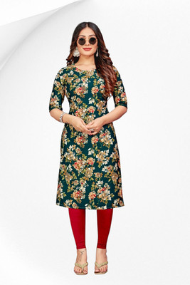 Nitya Trendz Women Printed Straight Kurta(Multicolor)