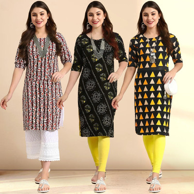 EthnicBasket Women Printed A-line Kurta(Multicolor)