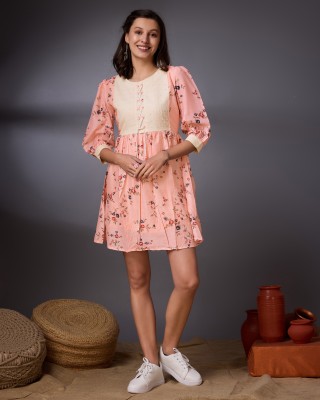 VASTRA-Factory Store Women Printed Ethnic Dress Kurta(Pink)