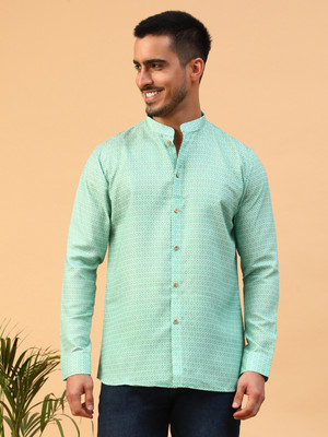 Tabard Men Solid Straight Kurta(Green)