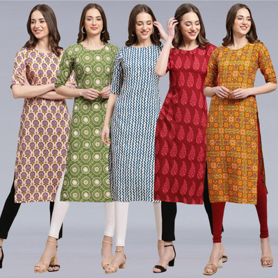 1 Stop Fashion Women Printed A-line Kurta(Multicolor)