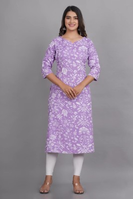 Govindam Women Printed A-line Kurta(Purple)