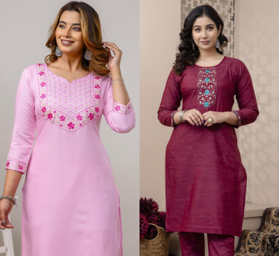 Shozaai Collection Women Printed Straight Kurta(Multicolor)