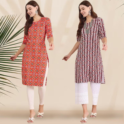 1 Stop Fashion Women Printed A-line Kurta(Multicolor)