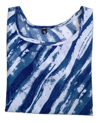 SANJUGARMENT Women Printed Straight Kurta(Blue, White)