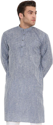 MAHARAJA Men Self Design Straight Kurta(Blue)