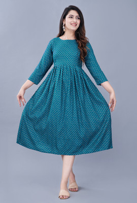 Janki Creation Women Printed Anarkali Kurta(Multicolor)