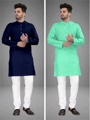 UNIQUE MOMENTS Men Solid A-line Kurta(Multicolor)